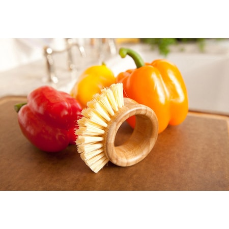Ring Vegetable Brush Full Circle The Ring 3.74 in. W Medium Bristle 3.54 in. Bamboo Handle Vegetable Brush FC09106